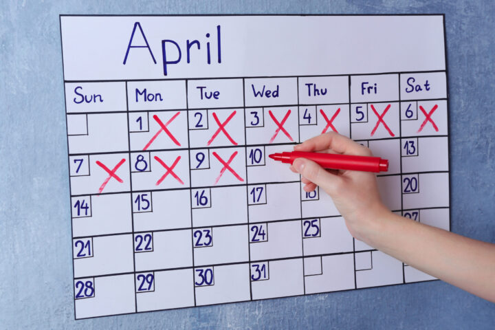 calendar marking down the days