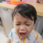 Toddler crying to the camera