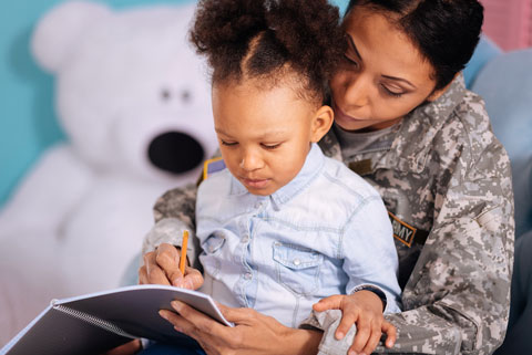 Apoyo para niños pequeños de familias militares