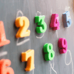 Numbers on a chalkboard